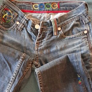 Low rise, fun high fashion Coogi brand jeans